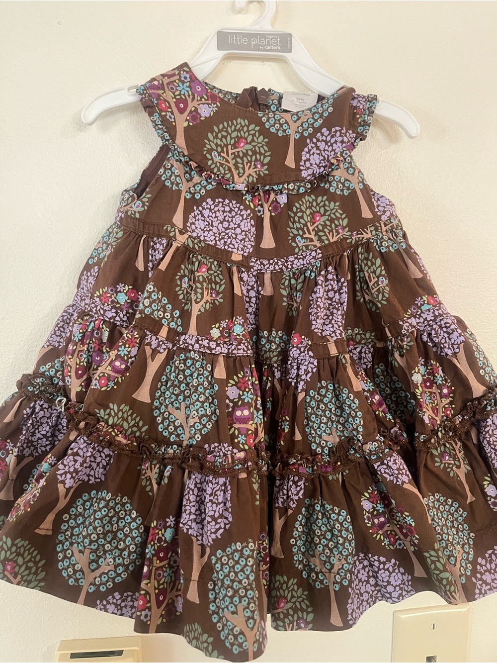 Baby Gap Brown Tiered Tree and Owl Swing Dress - Fall, Autumn
